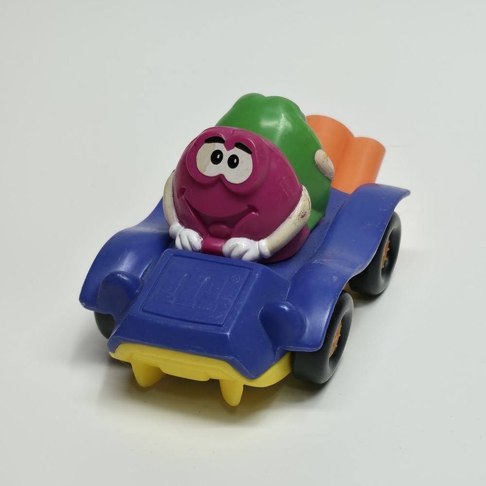 Vintage Mars M&Ms Rolling Toy Burger King Kids Club Purple Green M&M Minis